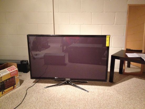 Unpacking the new TV!